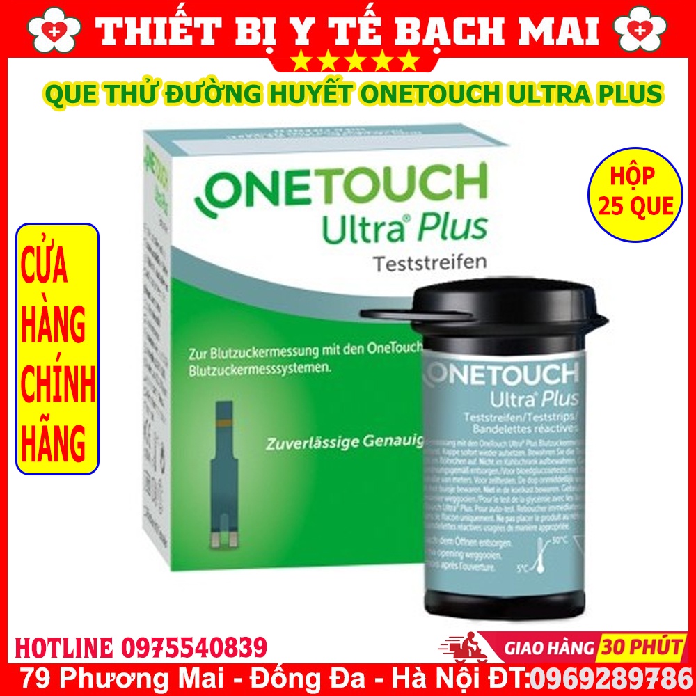Hộp 25 Que OneTouch Ultra Plus - Que Thử Đường Huyết Cho Máy One Touch Ultra Plus Flex