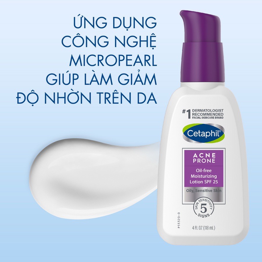 Sữa dưỡng ẩm cho da dầu mụn, nhạy cảm Cetaphil Pro Acne Prone Oil-free Moisturizing Lotion SPF 25 118ml