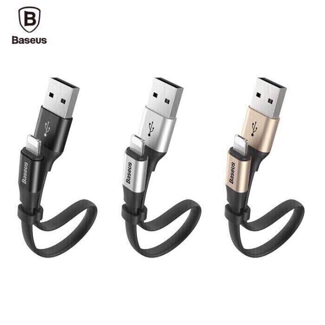 Cáp sạc đa năng 2 in 1 Baseus Chân Micro USB và lightning.- Dây ngắn 23cm