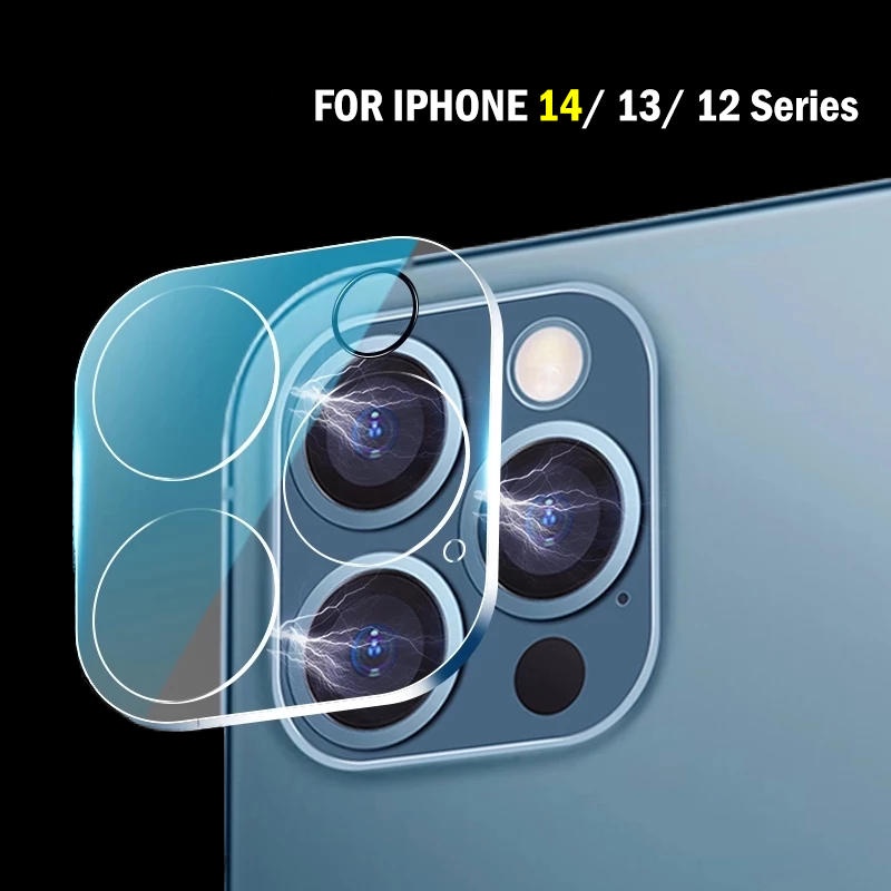 Nắp Bảo Vệ Ống Kính Camera Sau Bằng Kính Cường Lực Sang Trọng Cho iPhone 14 13 12 11 Pro Max Mini Plus