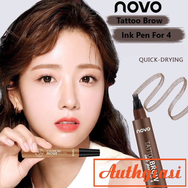 SIÊU LÂU TRÔI_ Bút kẻ mày phẩy sợi Novo Tattoo Watterproof Brow Ink Pen For 4 CHỐNG NƯỚC | BigBuy360 - bigbuy360.vn