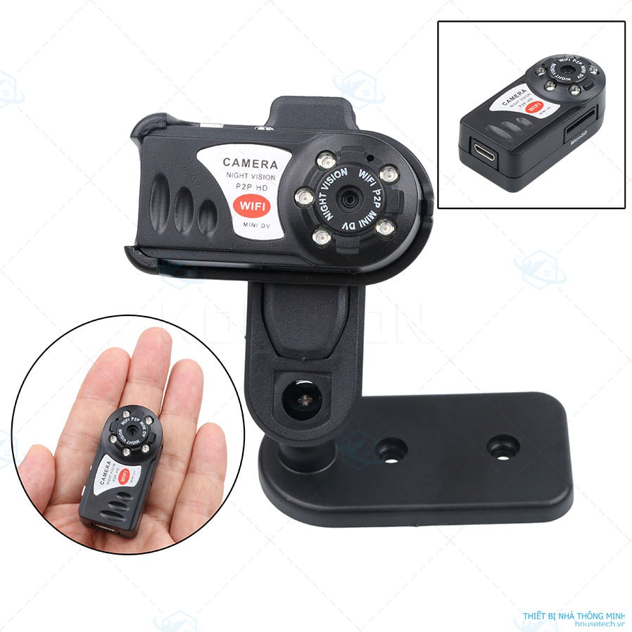 Camera An Ninh Dùng Trên Xe Hơi IP Wifi HD Q7 - Hỗ Trợ Xem Qua Wifi, Thẻ Nhớ - Xem Qua App Cho Cả Android Và Ios