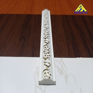 Phào chỉ trang trí tường nhựa ps bản 1,6cm hoa văn nhũ vàng
