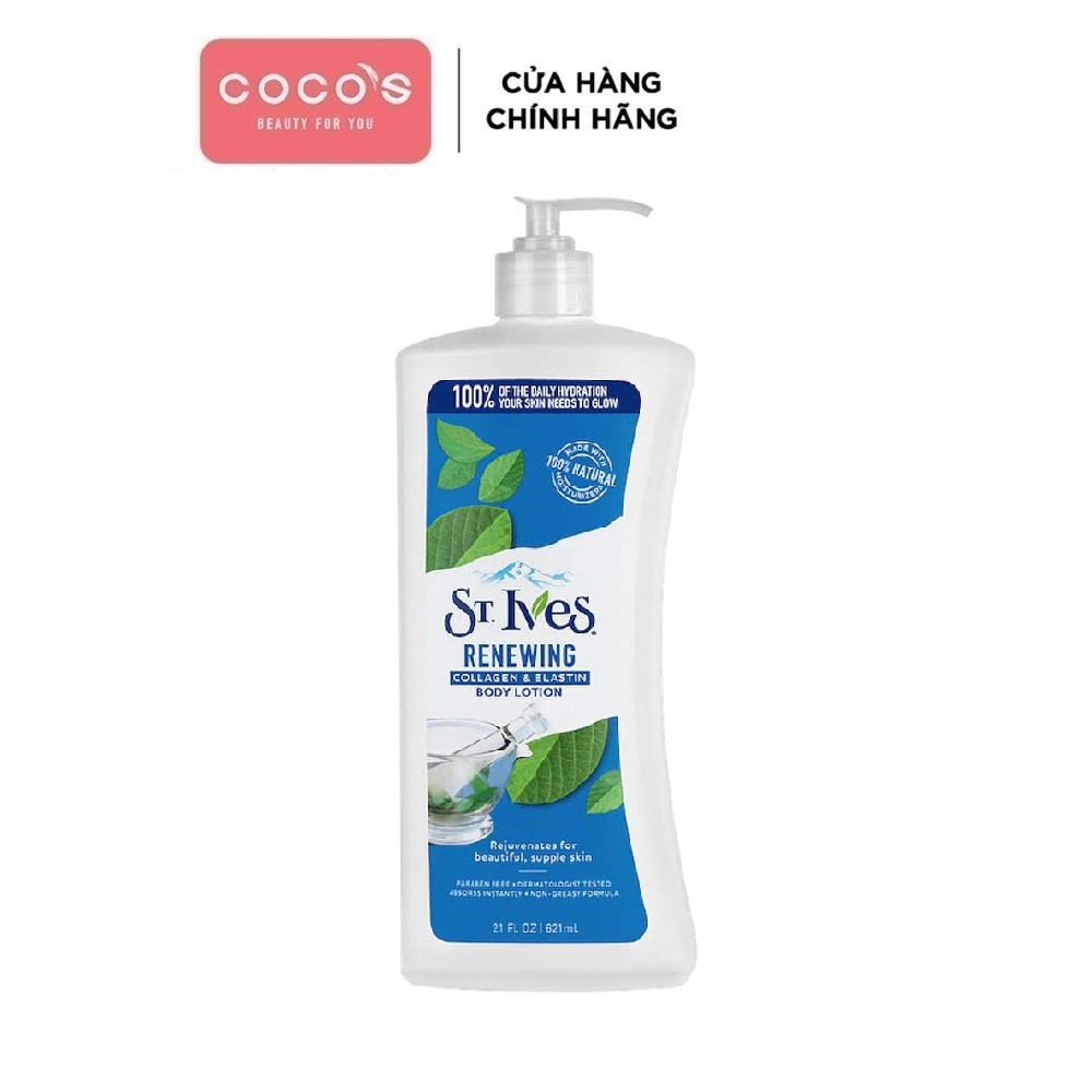 [Mã COSCOCOT4 -8% đơn 250K] Sữa dưỡng thể toàn thân trẻ hóa da St.Ives Collagen 621ml