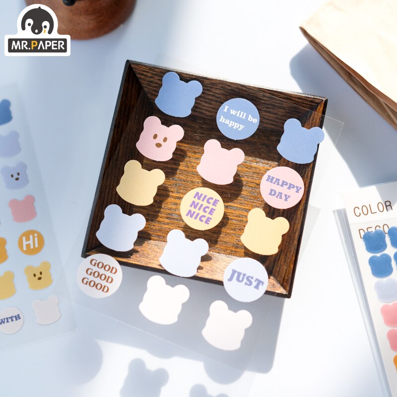 Set 3 Tấm Hình Dán Với 6 Kiểu Dáng Tùy Chọn Xinh Xắn Dễ Thương