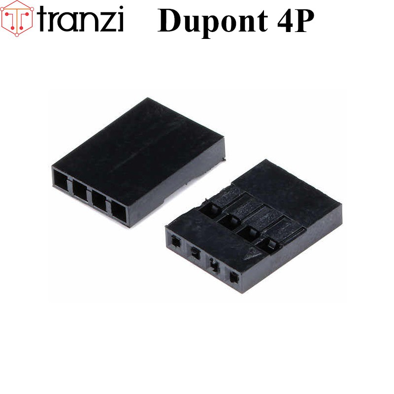 Vỏ header 2.54mm dupont 4P 13,95mm đen - túi 50 cái