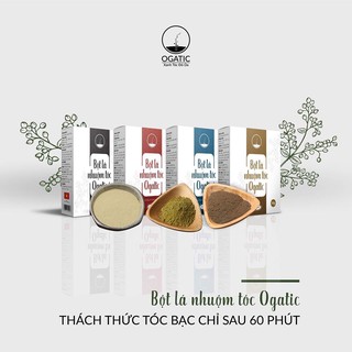 Bột lá nhuộm tóc Ogatic các màu (ĐEN, NÂU, NÂU ĐỎ, XANH ĐEN) - 100% từ thảo dược thiên nhiên, không hóa chất