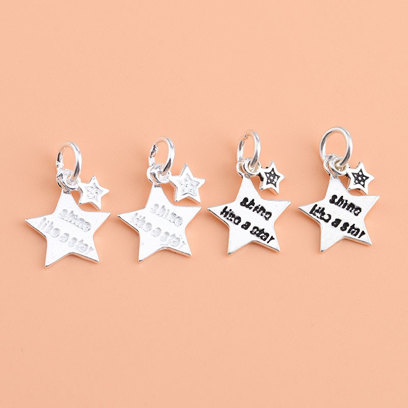 Charm bạc móc treo hai ngôi sao lớn nhỏ - Charm Bạc 925 - Mã CA266 CB540