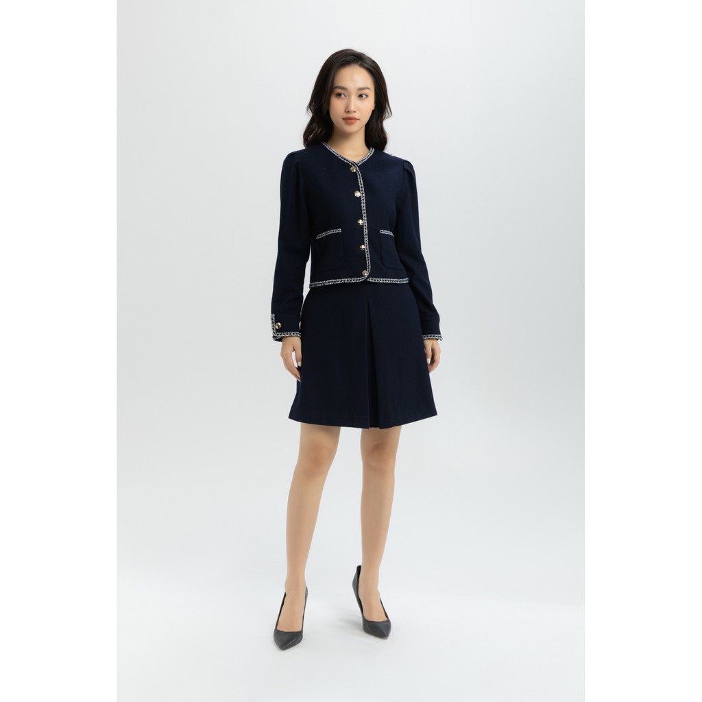 [Mã WABRSB55 giảm 12% đơn 250K] Áo khoác dạ viền trắng nữ IVY moda MS 67M6045