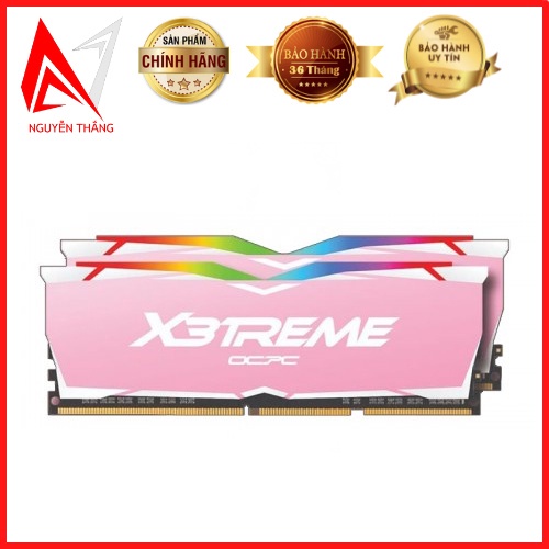 Ram máy tinh OCPC X3TREME Aura RGB 16GB 3200 (2x8GB) DDR4 Pink (MMX3A2K16GD432C16PK) tản thép