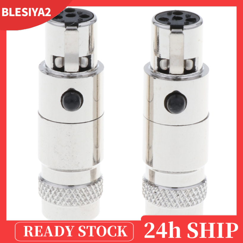 Set 2 Ổ Cắm XLR Mini 4 Chấu Mạ Vàng 1.33in Tiện Dụng