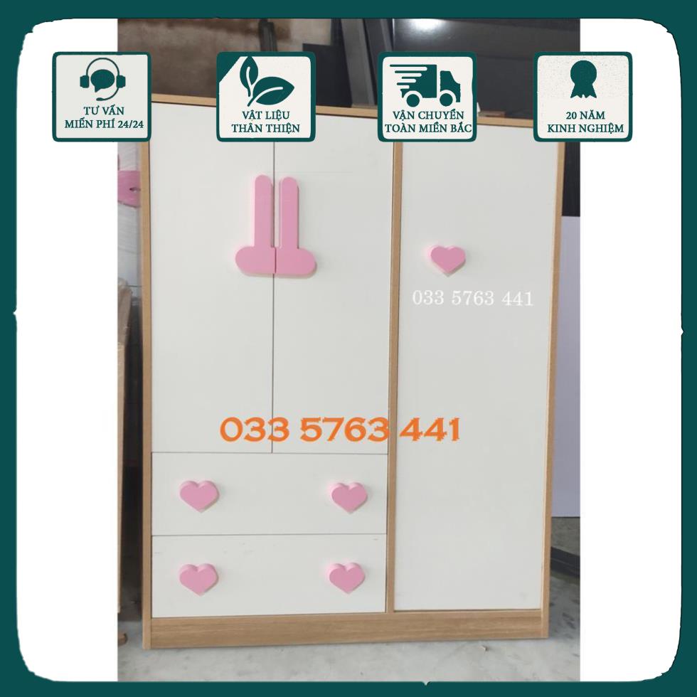 Tủ quần áo cho bé gỗ MDF phủ melamine chống nước kích thước 120x80cm inbox shop chọn màu