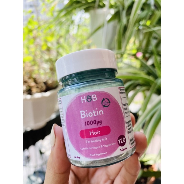 Viên Uống Mọc Tóc Biotin 1000MG H&B Dạng Viên Thuốc Mọc Tóc 120 Viên Anh Quốc - Hàng Chính Hãng