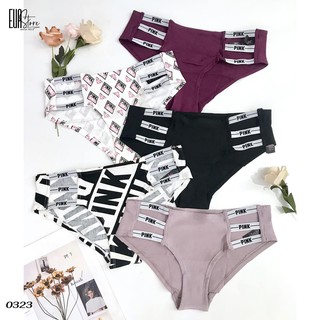 Quần lót chữ Pink dây đan ngang cotton