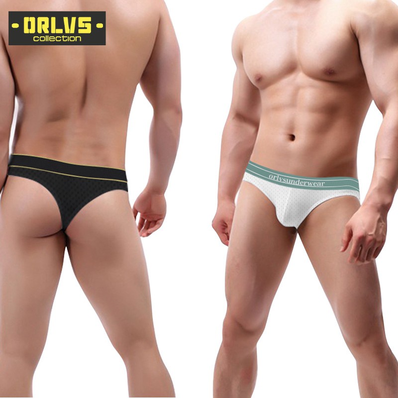 Quần lót cotton cạp thấp phối lưới thoáng khí thời trang gợi cảm dành cho nam OR6105