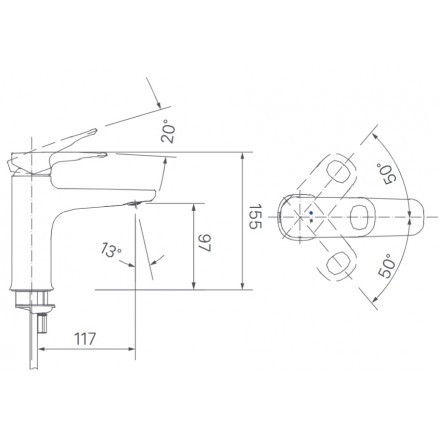 Vòi Chậu Lavabo Inax LFV-652S Nóng Lạnh