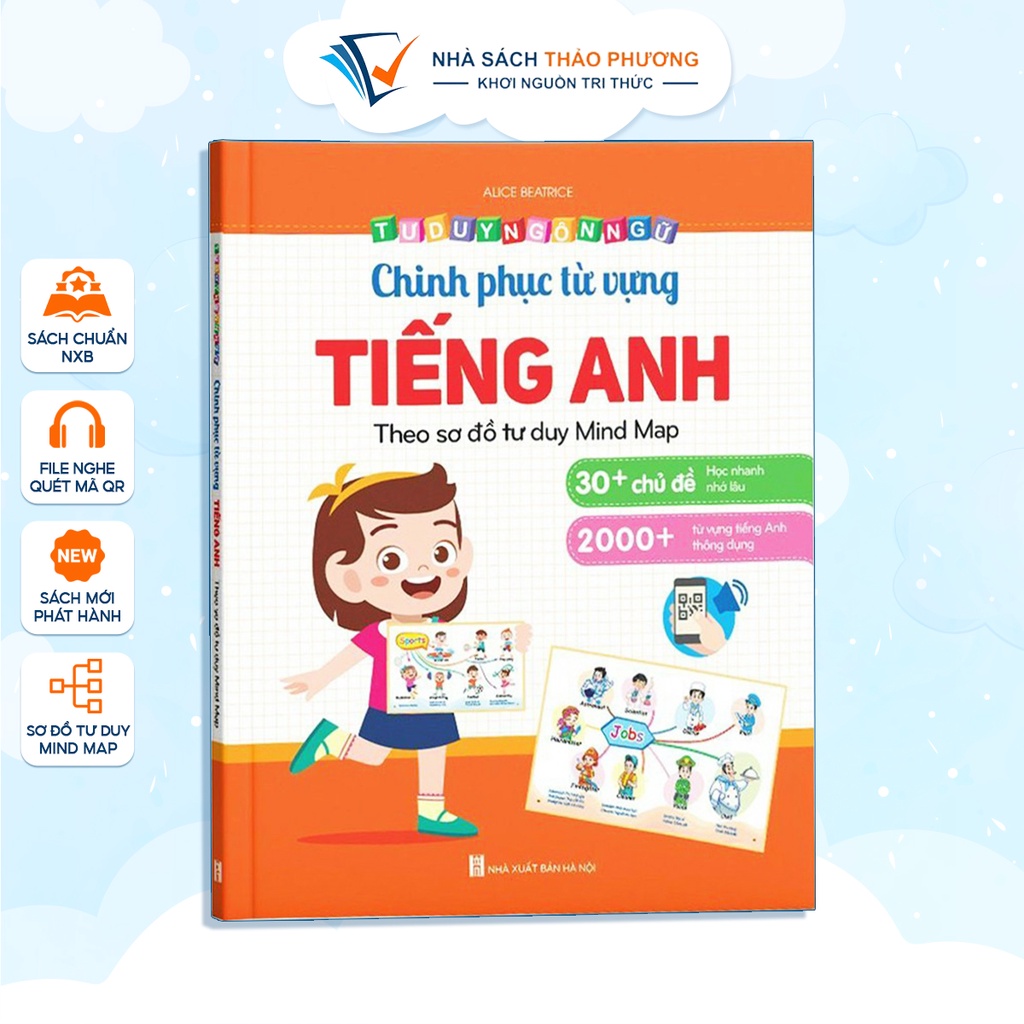 Sách - Bé chinh phục từ vựng Tiếng anh - Theo sơ đồ tư duy Mind Map (Phiên bản mới)