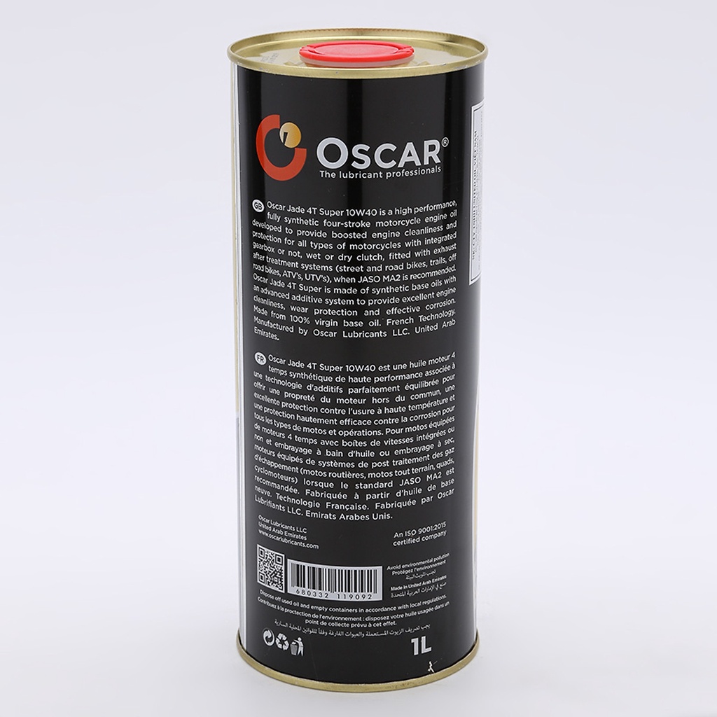 Nhớt Oscar 10W40 1L Jade 4T Super - Nhớt xe số, côn tay full tổng hợp