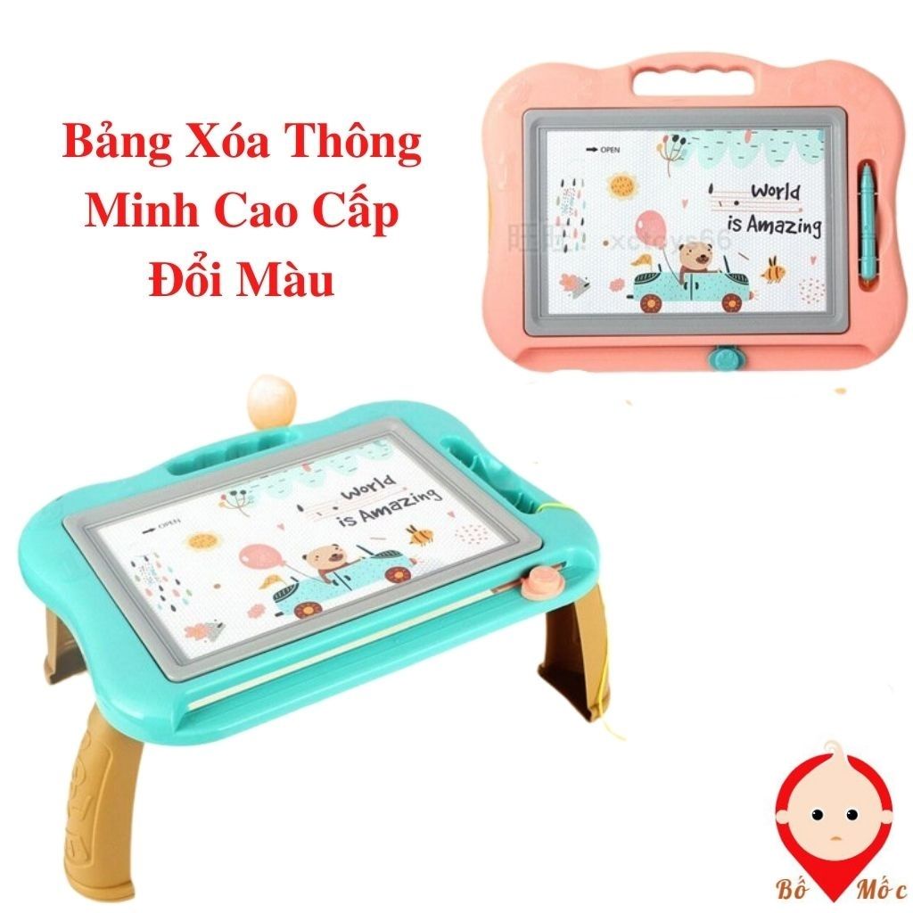 Bảng Xóa Thông MInh Đổi Màu Cao Cấp Có Chân Cho Bé Tư Duy Sáng Tạo Phát Triển Trí Não - Shop Bố Mốc