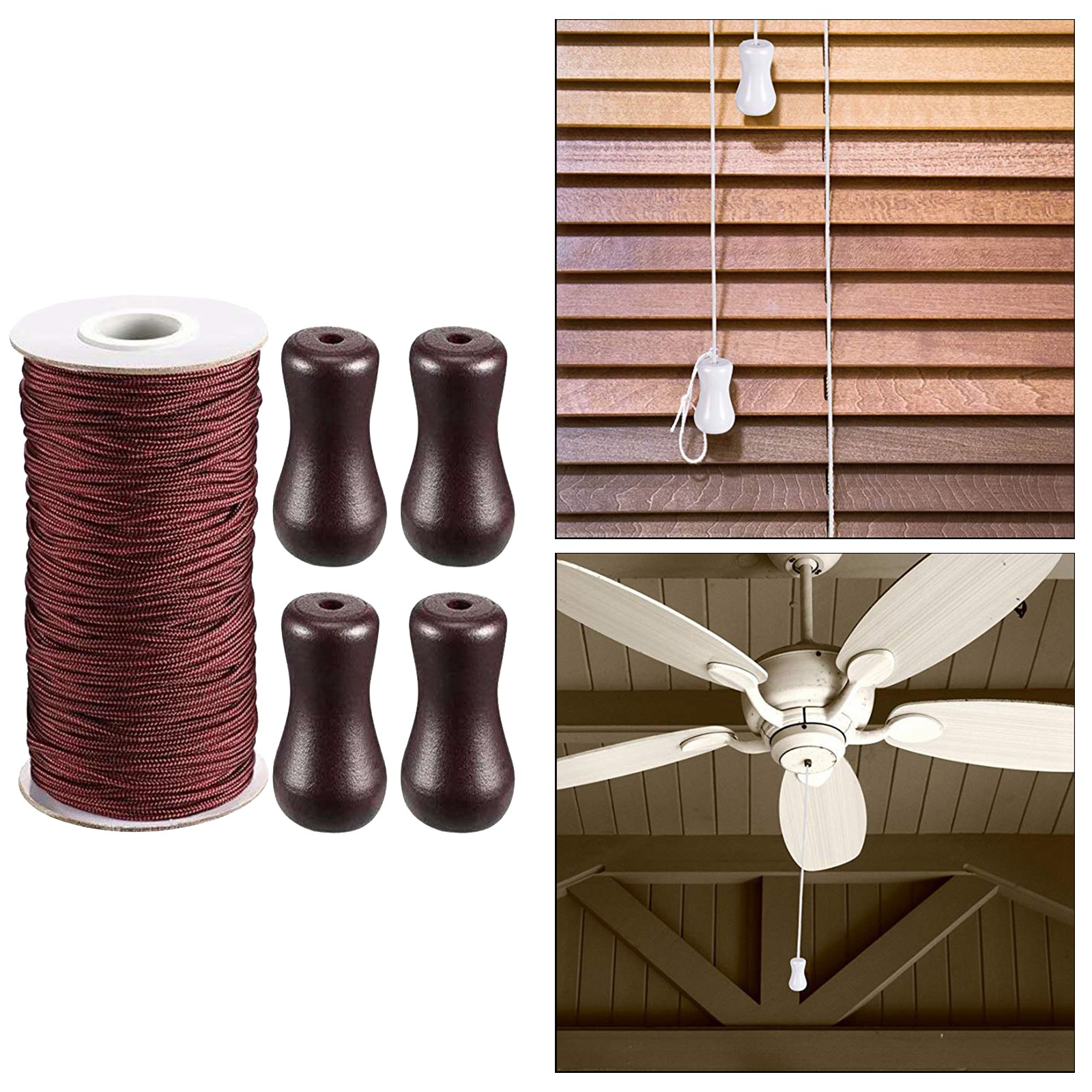 Cuộn Dây Bện 55 Yards / Roll Kèm 4 Mặt Gỗ Trang Trí