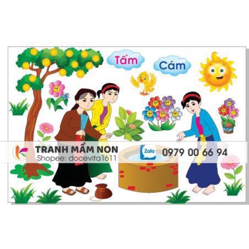 Decal Mầm non - GÓC VĂN HỌC tổng hợp 1(chọn tranh thơ, truyện) khổ lớn 127x80