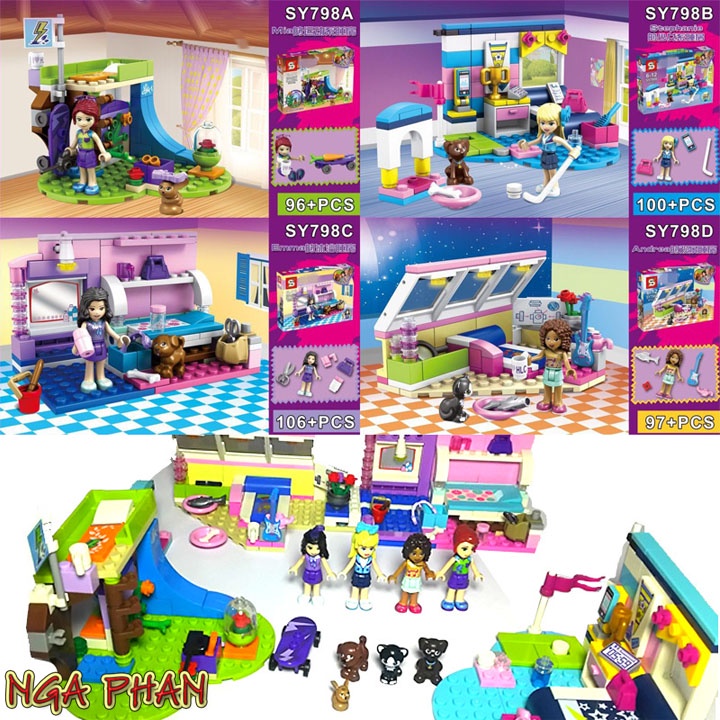 Phòng Ngủ Của Các Bạn Gái Friends Đồ Chơi Xếp Hình Lắp Ráp SY MOC DIY