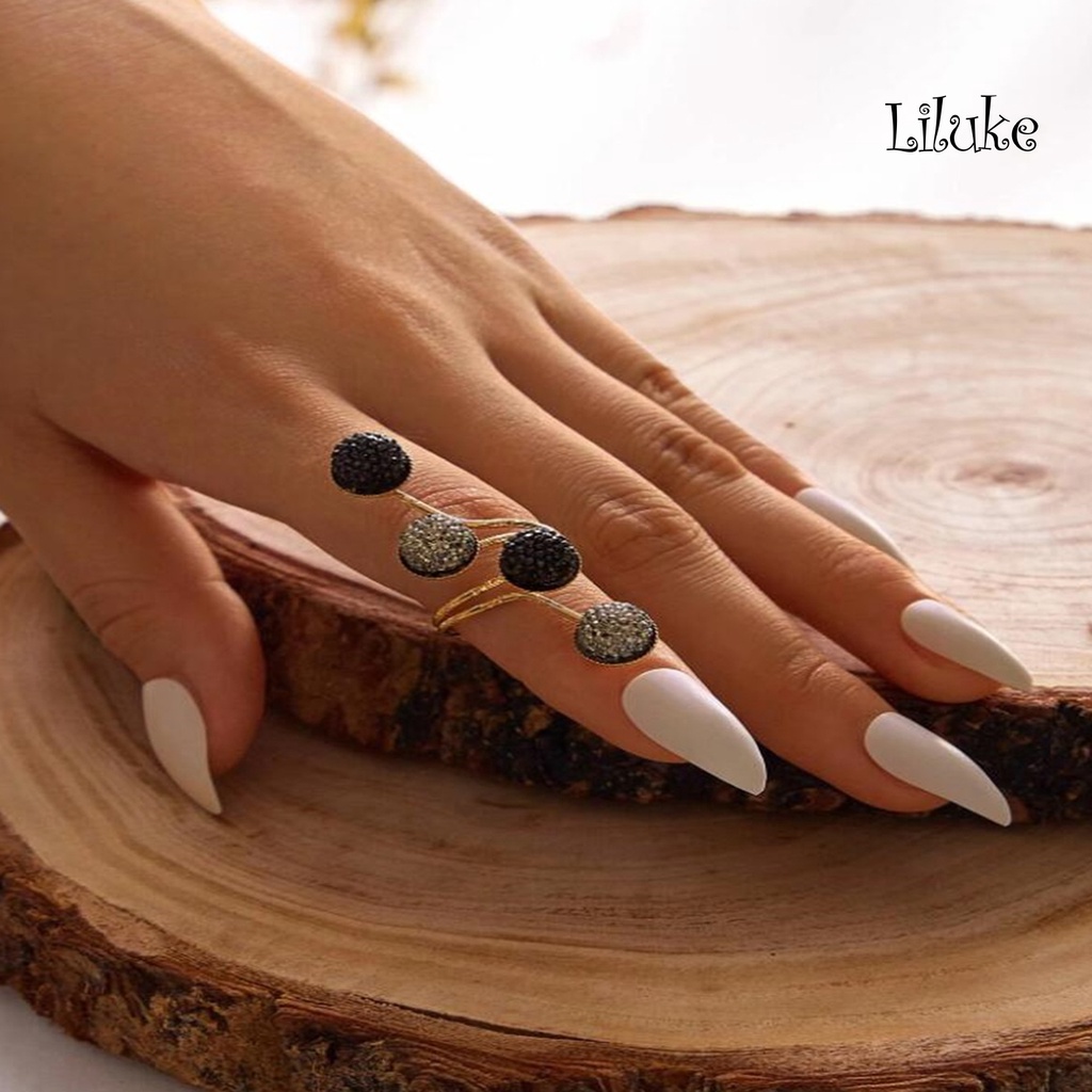 Nhẫn Hợp Kim Đính Ngọc Trai Nhân Tạo Lấp Lánh Có Thể Điều Chỉnh