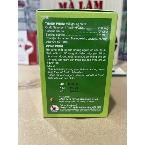 Men vi sinh BIOACIMIN FIBER. kết hợp với chất xơ hoà tan và men vi sinh