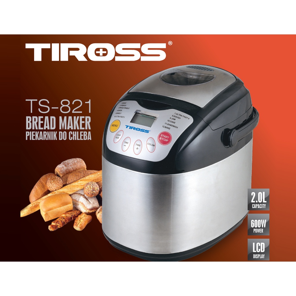 Máy Làm Bánh Mì 12 Chức Năng Tiross TS822 - TS821 - TS820 - TS8230