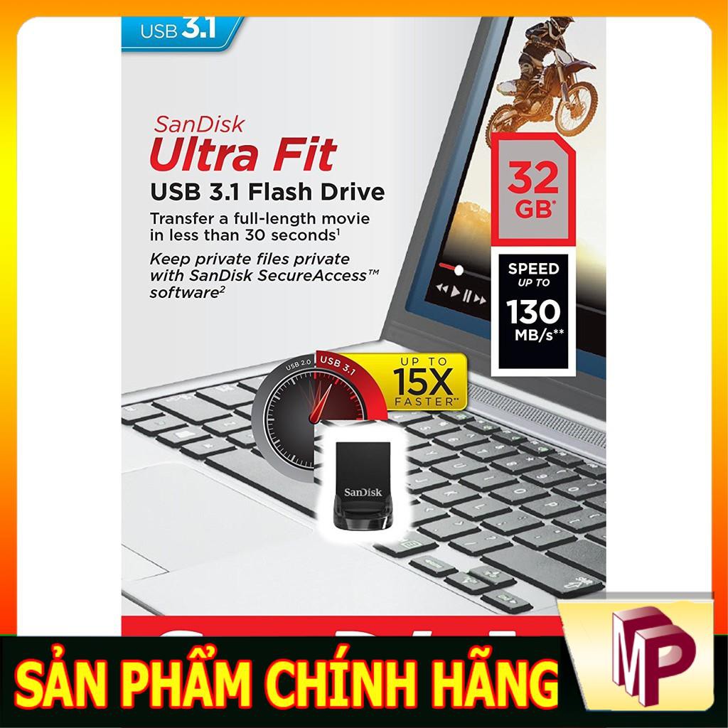 Usb 32gb Sandisk Ultra Fit cz430 chuẩn 3.0 tốc độ 130Mb/s - Minh Phong Store