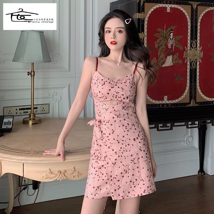 Đầm Ôm Eo In Hoa Phong Cách Pháp Mùa Hè Mới~2022