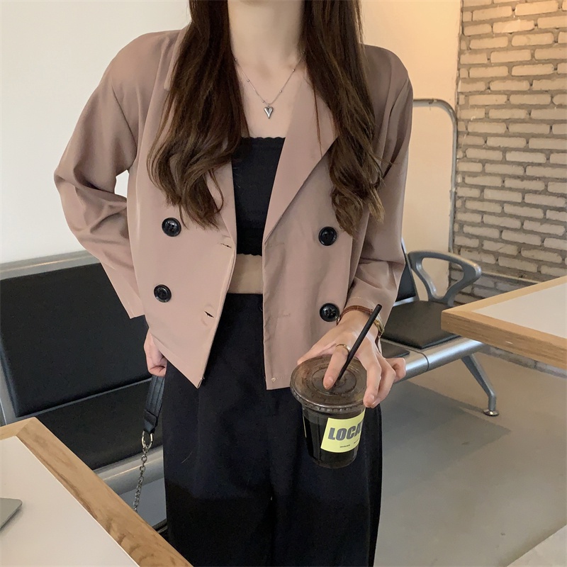 SUXI Áo Khoác Blazer Nữ Dài Tay Cài Nút Thời Trang Hàn Quốc Mới