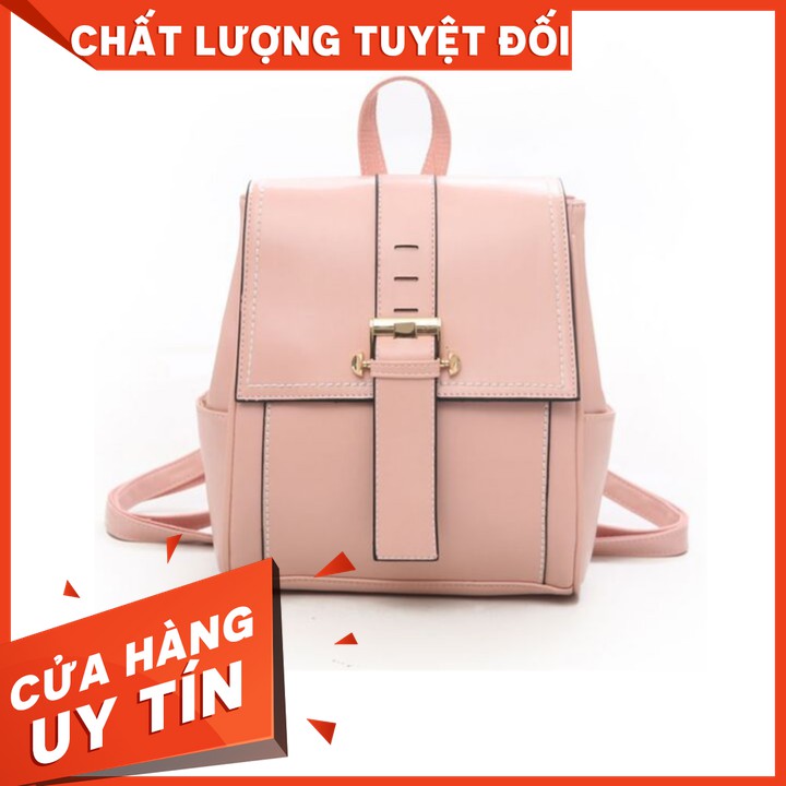 Balo nữ thời trang đa năng kết hợp túi đeo chéo da bóng dễ thương 4 màu đen/trắng/hồng/Xám