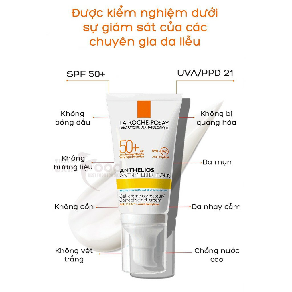 La Roche Posay Anthelios Anti Imperfections SPF 50+ (50mL) - Kem Chống Nắng Cho Da Dầu và Da Mụn.