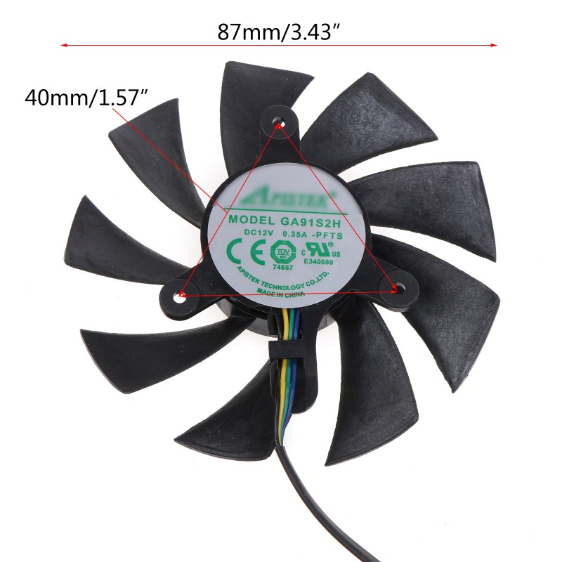 Bộ 2 Quạt 87mm GA92A2H 4Pin Dành Cho Zotac GeForce RTX 2070