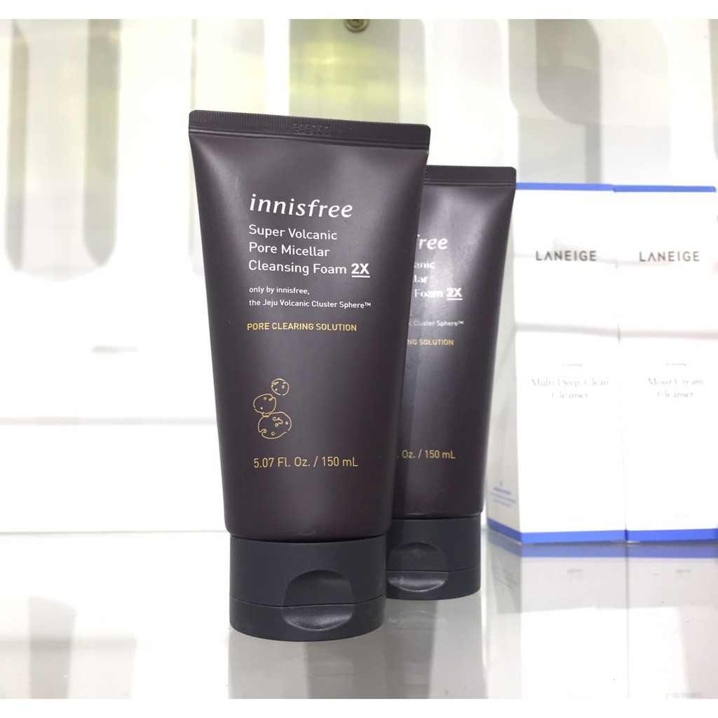 Sữa Rửa Mặt Tro Núi Lửa Innisfree Super Volcanic Pore Micellar Cleansing Foam 2X 150ml | BigBuy360 - bigbuy360.vn