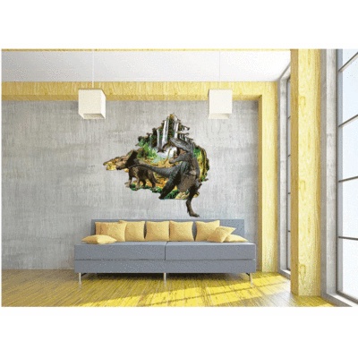 Decan dán tường đẹp, decan dán tường khủng long bạo chúa 3D 9217-XH 9287