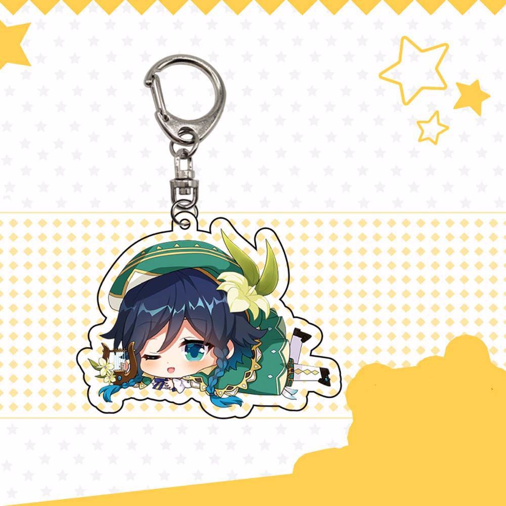Móc Chìa Khóa Bằng Acrylic Họa Tiết Anime Dễ Thương Giá Đỡ