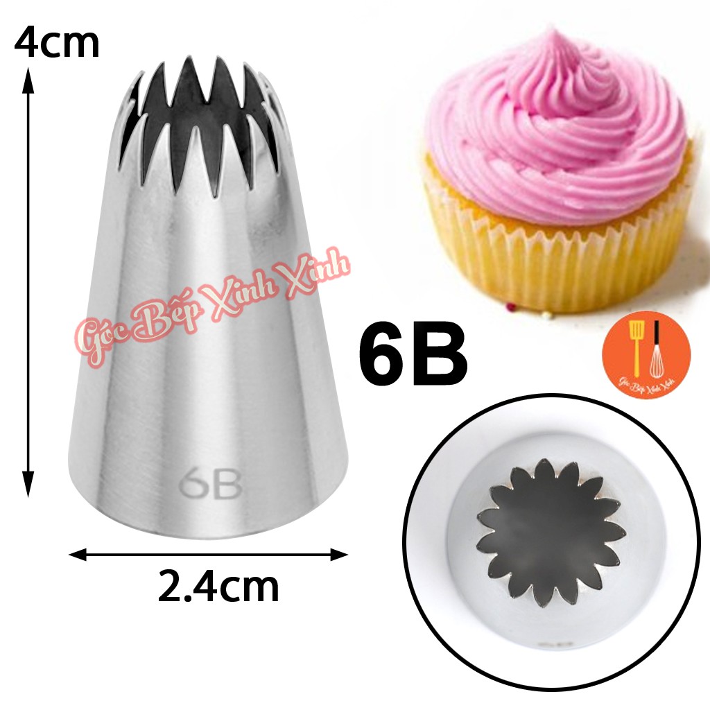 Đuôi / đui kem đúc inox cao cấp 6B topping làm bánh quy cookie cupcake