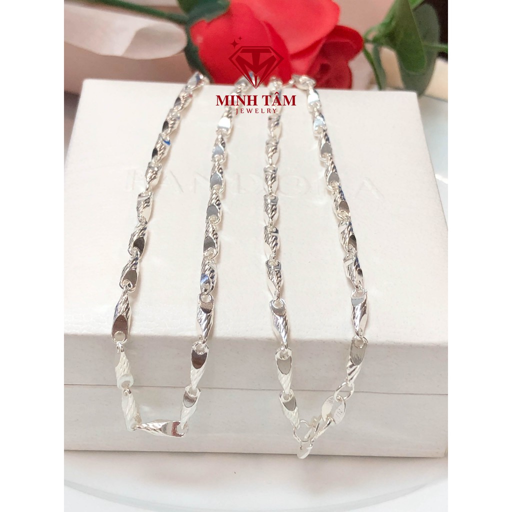 Dây chuyền nam bạc Minh Tâm Jewelry dây mưa cắt phay bạc ta