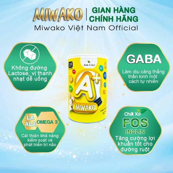 Sữa công thức thực vật hữu cơ Miwako A+ Vị vani - 400g - Malaysia