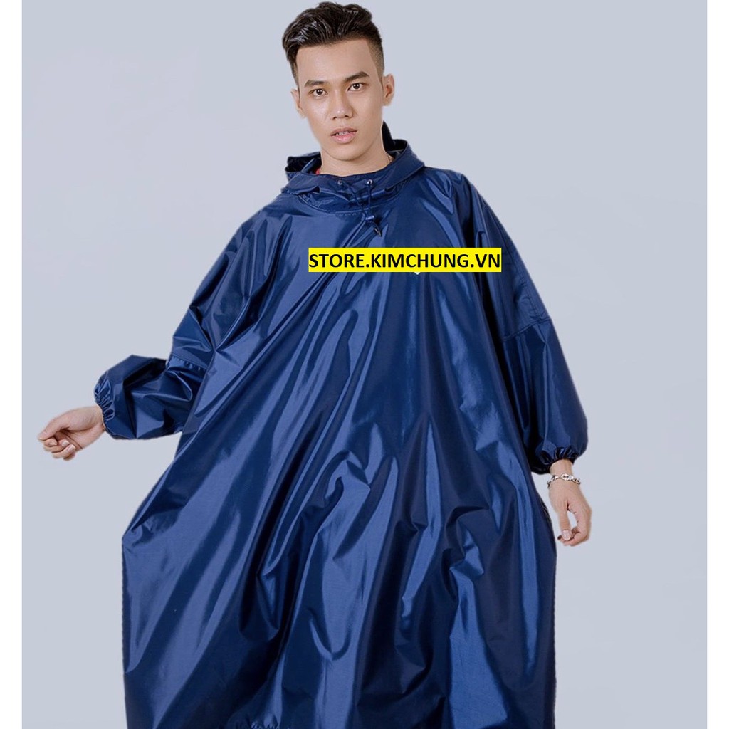 Áo mưa bít trùm kín hông, vải dù Đài Loan cao cấp, không thấm nước (Có 2 Size 2XL, 3XL) (Hàng xuất khẩu) (được chọn màu)