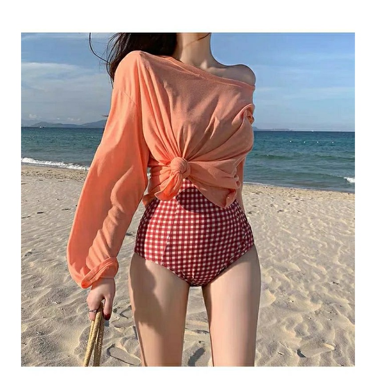 Bộ Đồ Bơi Bikini Hai Mảnh Họa Tiết Sọc Ca Rô Đỏ Có Gọng Nâng Ngực 2021 Cho Nữ | BigBuy360 - bigbuy360.vn
