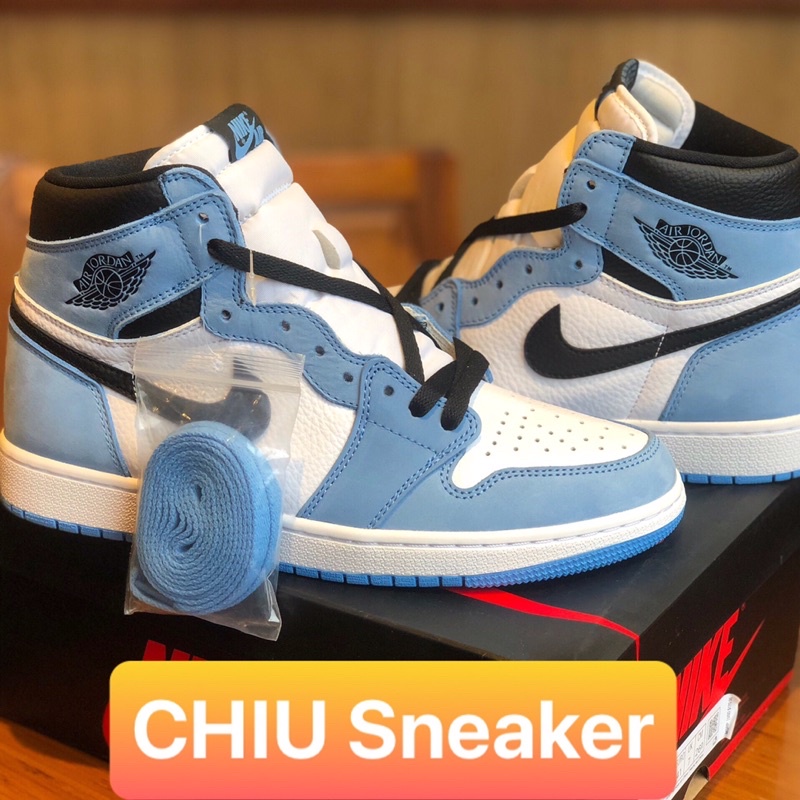 Giày thể thao sneaker Jordan 1 High OG University Blue Giày cổ cao xanh dương