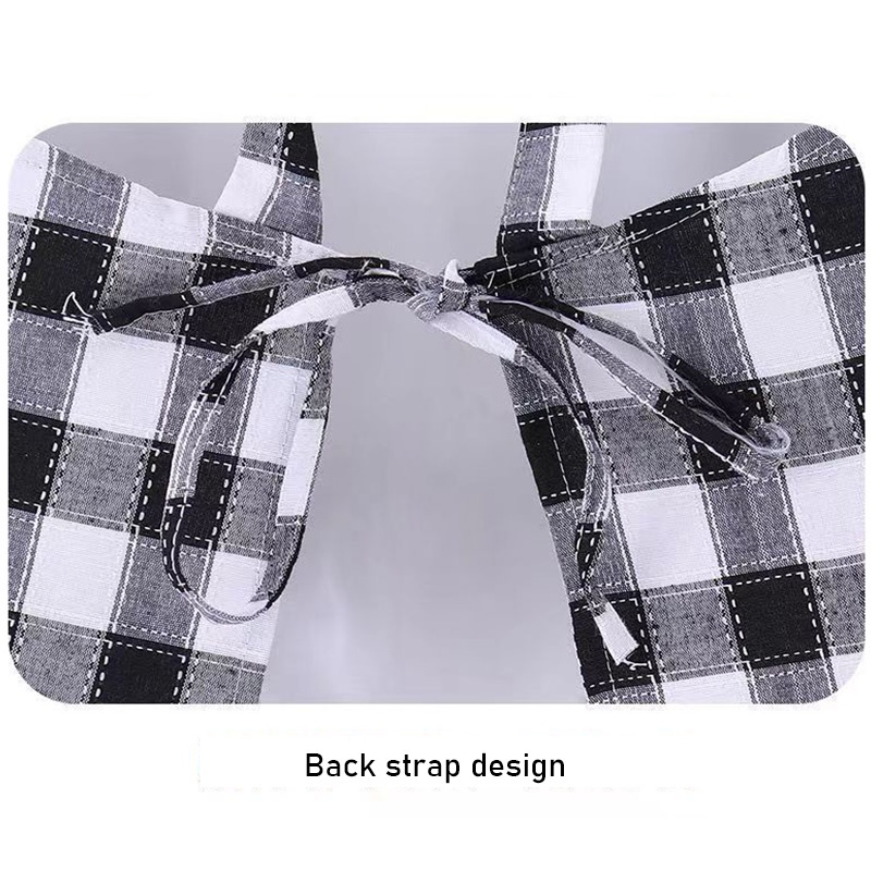ONLY HOUSE Tạp Dề Bằng cotton Lanh Chống Bẩn In Caro Dễ Thương Cho Nữ