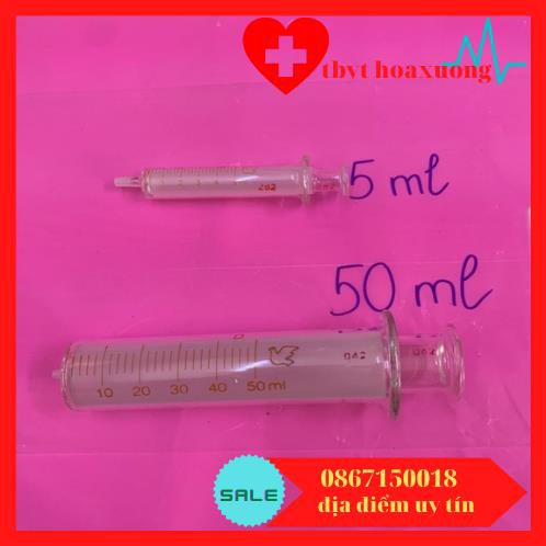 Bơm Tiêm Thuỷ Tinh Các Kích Cỡ 5ml, 10ml, 20ml, 30ml, 50ml, 100ml