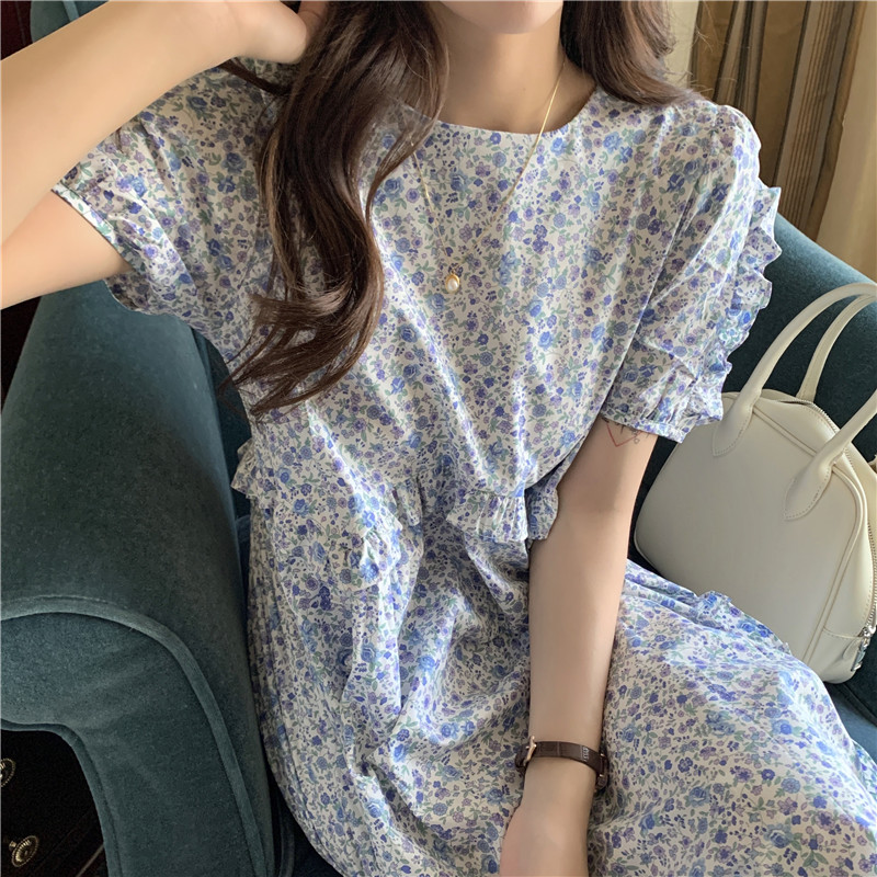 Đầm Hoa Tay Phồng Phong Cách Hàn Quốc 42981