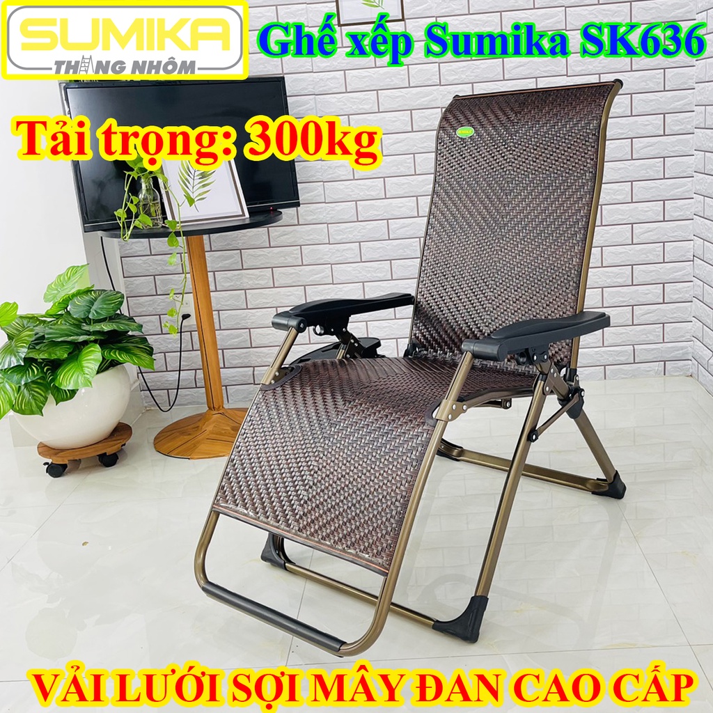 Ghế xếp thư giãn Sumika SK636 lưới mây đan cao cấp, nhập khẩu 100% tiêu chuẩn Châu Âu thiết kệ gọn nhẹ thông minh tiện l