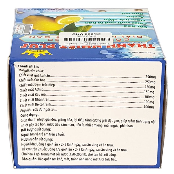 Thanh nhiệt plus Kingphar – Hỗ trợ giải độc, lợi tiểu, mát gan, giảm mề đay mẩn ngứa (Hộp 6 gói)