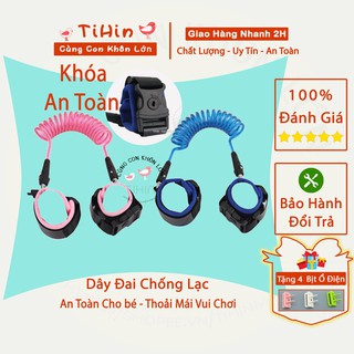 [ XẢ KHO] Dây đai chống lạc TIHINMALL, dây dắt trẻ lò xo an toàn cho bé Lõi thép cao cấp, phản quảng, có khóa an toàn